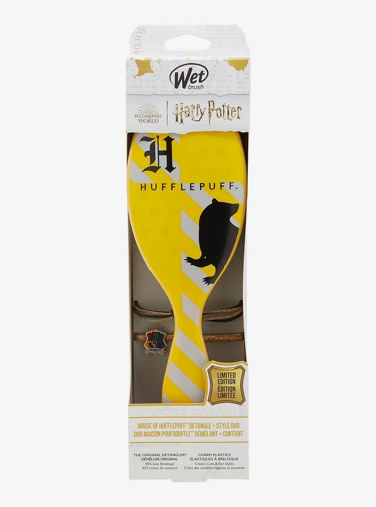 Harry Potter Hufflepuff Original Detangler Wet Brush & Hair Tie Set