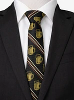 Beer Aficionado Black Striped Silk Blend Tie