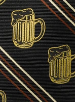 Beer Aficionado Black Striped Silk Blend Tie