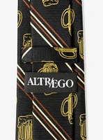 Beer Aficionado Black Striped Silk Blend Tie