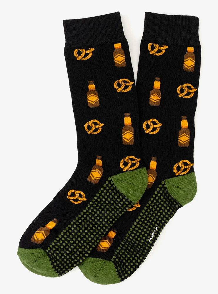 Beer Day Snacks Black Men's Socks