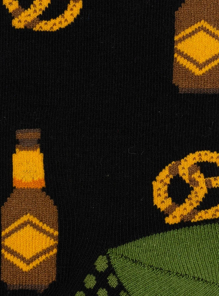 Beer Day Snacks Black Men's Socks