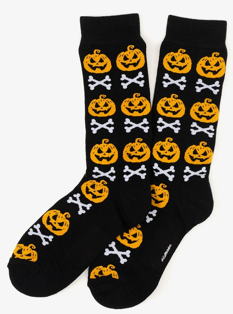 Bad To The Bone Pumpkin Black Men's Socks