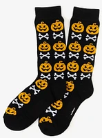 Bad To The Bone Pumpkin Black Men's Socks