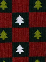 Christmas Tree Red Green Checkered Men's Socks