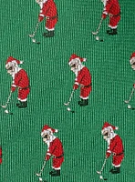 Santa Golf Par-Tee Green Silk Blend Tie