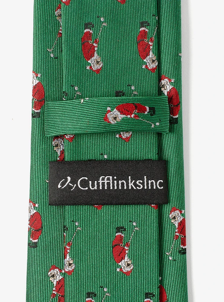 Santa Golf Par-Tee Green Silk Blend Tie