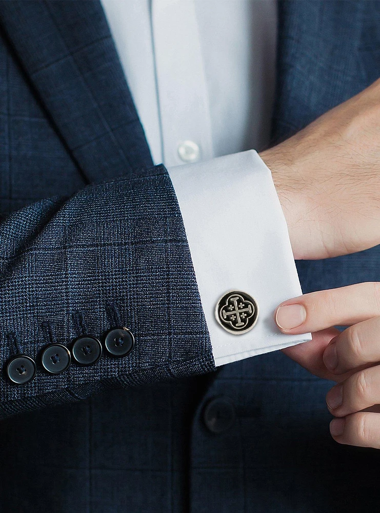 Shipwreck Cross Coin Antique Silver Cufflinks