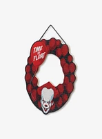 IT Pennywise Red Balloon Wreath Time to Float Hanging Wood Wall Decor