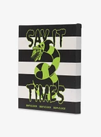 Beetlejuice Say It 3 Times Striped Canvas Wall decor