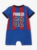 Marvel Spider-Man Striped Infant Soccer Jersey One-Piece — BoxLunch Exclusive