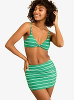 Dippin' Daisy's Lucky Swim Mini Length Skirt Green Moto Stripe