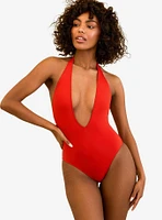 Dippin' Daisy's Cheryl Low Cut V-Neck Swim One Piece Poppy