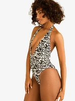 Dippin' Daisy's Cheryl Low Cut V-Neck Swim One Piece Mustang Wave