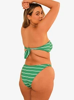 Dippin' Daisy's Hudson Bandeau Swim Top Green Moto Stripe