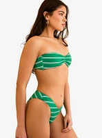 Dippin' Daisy's Hudson Bandeau Swim Top Green Moto Stripe