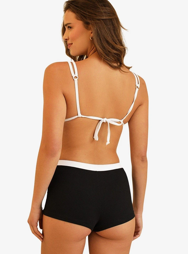 Dippin' Daisy's Billy Double Strap Swim Top Black Rib