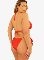 Dippin' Daisy's Palm Tie Back Triangle Swim Top Poppy