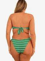 Dippin' Daisy's Nocturnal Cheeky Swim Bottom Green Moto Stripe