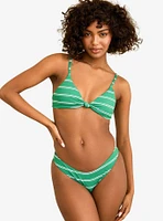 Dippin' Daisy's Nocturnal Cheeky Swim Bottom Green Moto Stripe