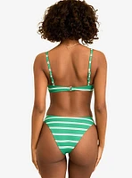 Dippin' Daisy's Nocturnal Cheeky Swim Bottom Green Moto Stripe