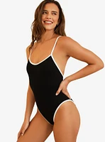 Dippin' Daisy's Star Scoop Neckline Swim One Piece Black Rib