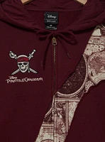 Disney Pirates of the Caribbean Patchwork Treasure Map Zippered Hoodie - BoxLunch Exclusive