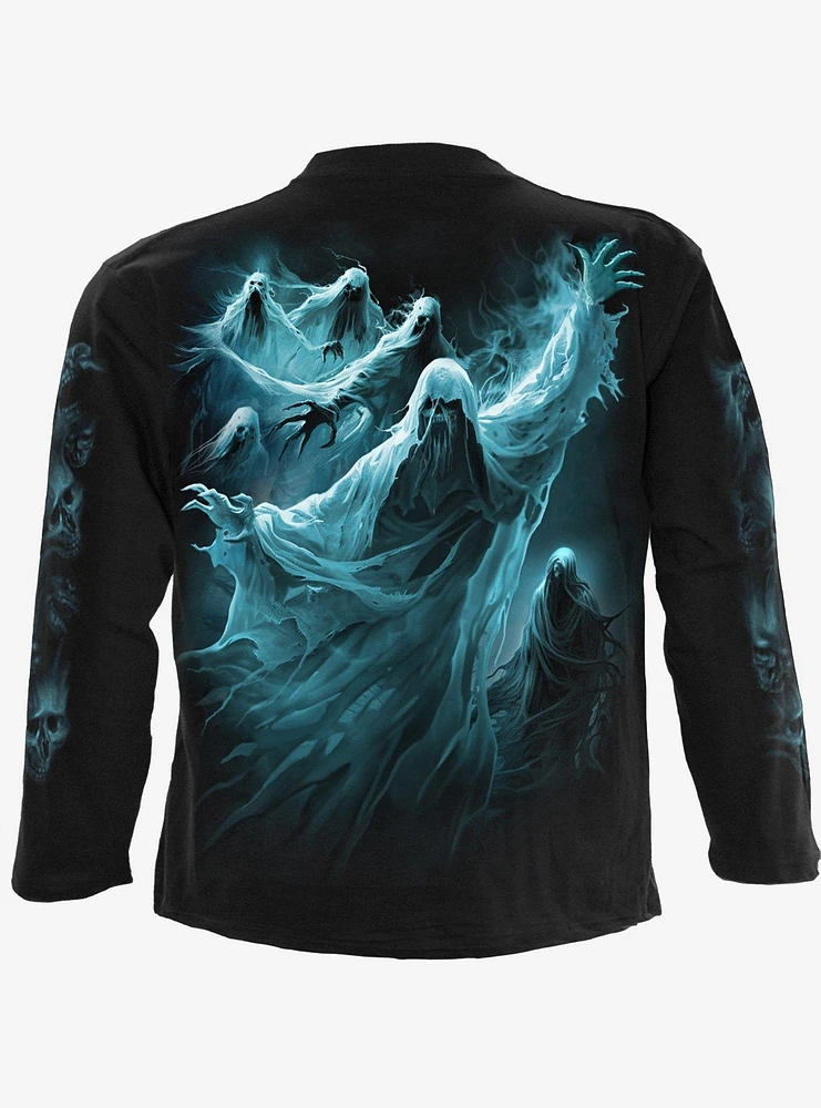 Spiral Ghost Skull Long Sleeve T-Shirt