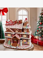 Gingerbread House With Santa Figure