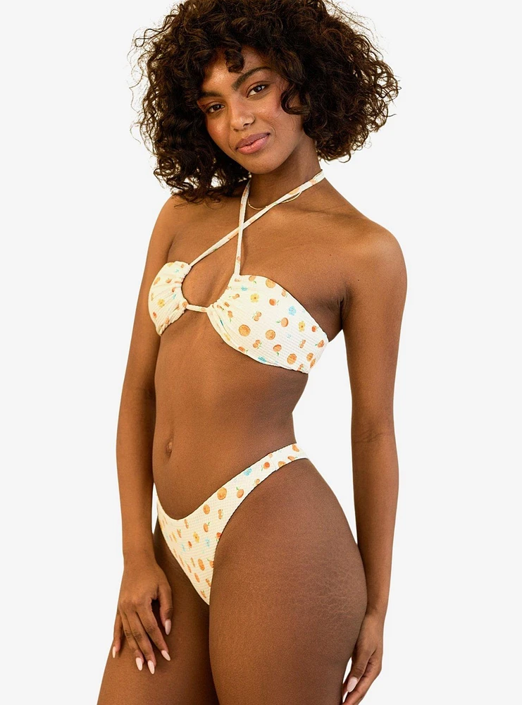 Dippin' Daisy's Amalfi String Tie Bandeau Swim Top Clementine