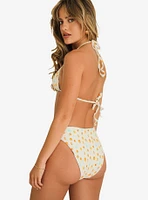 Dippin' Daisy's Palm Tie Back Triangle Swim Top Clementine