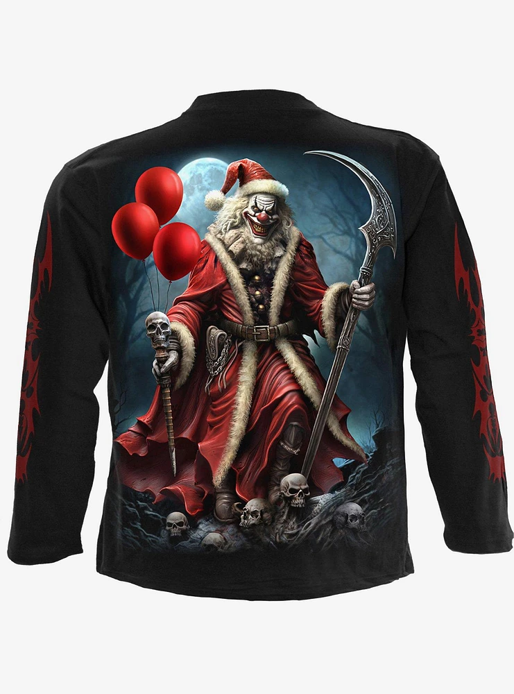 Spiral Santa Clown Long Sleeve T-Shirt