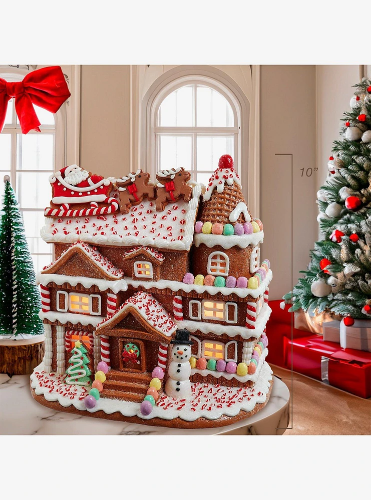 Gingerbread House With Santa Figure