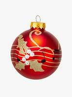 Red Music Notes 6PC Glass Ball Ornaments