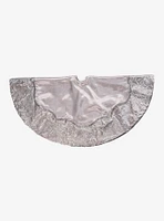 Silver Satin with Printed Border Tree skirt