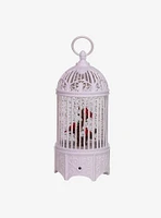 LED Swirl Cardinals in Water Bird Cage