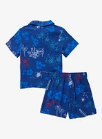 Disney Lilo & Stitch Floral Toddler Woven Button-Up Shorts Set - BoxLunch Exclusive