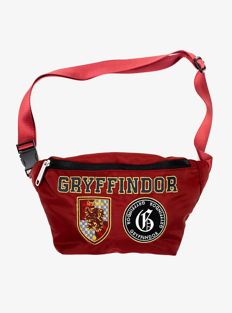 Harry Potter Gryffindor Patches Embroidered Burgundy Canvas Fanny Pack