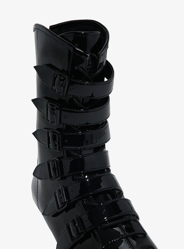 Strange Cvlt Coven Pike Patent Flat Boots