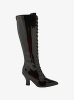 Strange Cvlt Victoria Black Patent Knee-High Boots