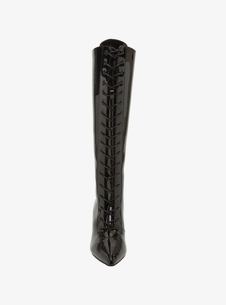 Strange Cvlt Victoria Black Patent Knee-High Boots