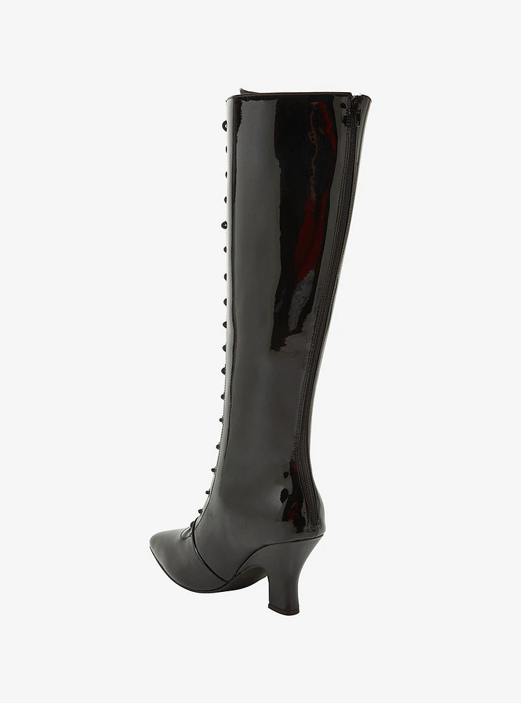 Strange Cvlt Victoria Black Patent Knee-High Boots