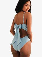 Dippin' Daisy's Happy Life Back Bow Swim One Piece Baby Blue