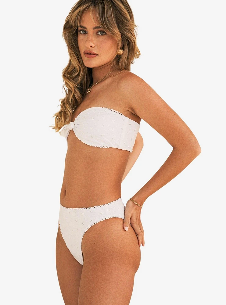 Dippin' Daisy's Bunny Knotted Bandeau Swim Top White