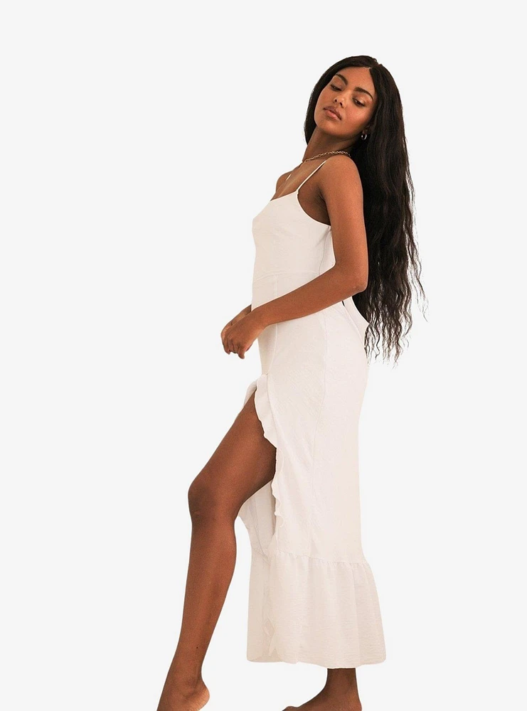 Dippin' Daisy's Higher Love Slit Maxi Dress White