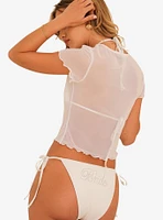 Dippin' Daisy's Dreamer Ruffle Mesh Cover-Up Top White