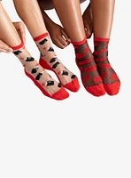 Lipsticks & Lips Sheer Crew Socks (2 Pairs)