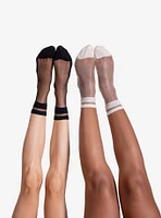 Be You & I'm Me Sheer Crew Socks (2 Pairs)