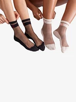 Be You & I'm Me Sheer Crew Socks (2 Pairs)