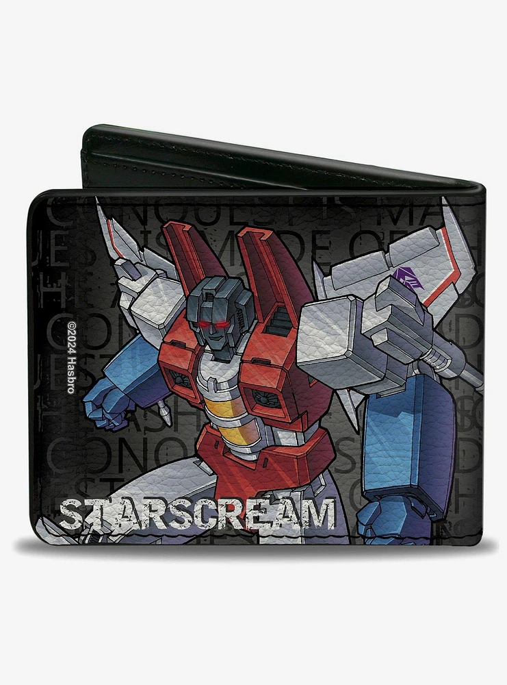 Transformers Starscream  Poses and Decepticon Shield Grays Bifold Wallet